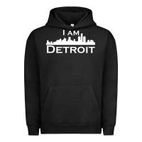 Pigment Black I Am Detroit Urban Hoodie - linhVisuals