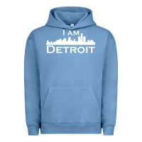 Pigment Pebble Blue I Am Detroit Urban Hoodie - linhVisuals