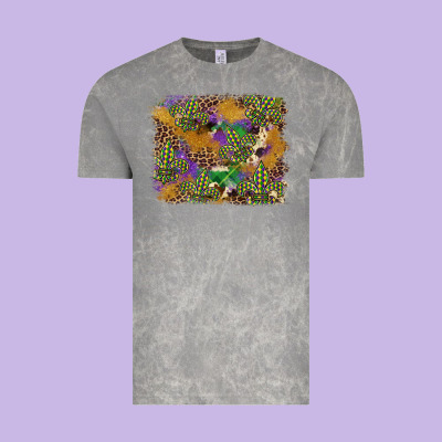 Mardi Gras Plaid Purple Glitter Background Vintage Tee Designed By Fadigitalartstudio