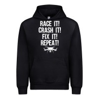 Black funny drone racing design men women drone pilot rc racers Urban Hoodie - linhVisuals