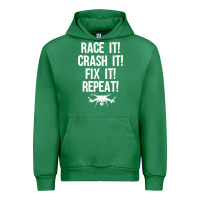Emerald funny drone racing design men women drone pilot rc racers Urban Hoodie - linhVisuals