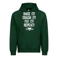 Forest Green funny drone racing design men women drone pilot rc racers Urban Hoodie - linhVisuals