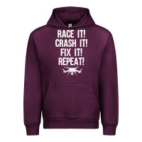 Mauve Wine funny drone racing design men women drone pilot rc racers Urban Hoodie - linhVisuals