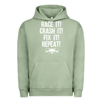 Pigment Oil Green funny drone racing design men women drone pilot rc racers Urban Hoodie - linhVisuals