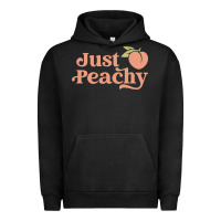 Pigment Black just peachy retro 70s georgia peaches summer fruit Urban Hoodie - linhVisuals
