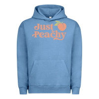 Pigment Pebble Blue just peachy retro 70s georgia peaches summer fruit Urban Hoodie - linhVisuals