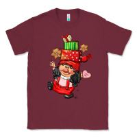 Burgundy cute christmas girl gnome Classic Tee - CowGirlArtShop