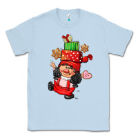 Dusty Blue cute christmas girl gnome Classic Tee - CowGirlArtShop