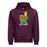 Mauve Wine bert and ernie Urban Hoodie - linhVisuals