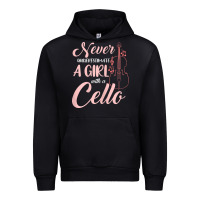 Black never underestimate a girl with a cello Urban Hoodie - linhVisuals
