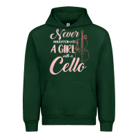 Forest Green never underestimate a girl with a cello Urban Hoodie - linhVisuals