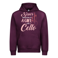 Mauve Wine never underestimate a girl with a cello Urban Hoodie - linhVisuals