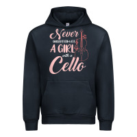 Navy never underestimate a girl with a cello Urban Hoodie - linhVisuals