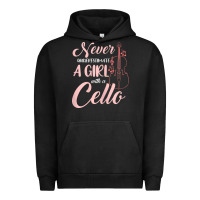 Pigment Black never underestimate a girl with a cello Urban Hoodie - linhVisuals