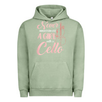 Pigment Oil Green never underestimate a girl with a cello Urban Hoodie - linhVisuals