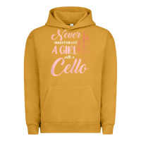 Pigment Peanut Butter never underestimate a girl with a cello Urban Hoodie - linhVisuals