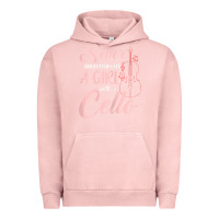 Pigment Salmon never underestimate a girl with a cello Urban Hoodie - linhVisuals