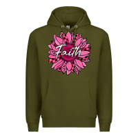 Army Green faith breast cancer awareness sunflower Premium Hoodie - Jasminsmagicworld