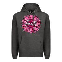 Charcoal Heather faith breast cancer awareness sunflower Premium Hoodie - Jasminsmagicworld