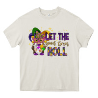 Cream Let the good times roll with gnome Heavy Core Tee - HowdyJamesFarm