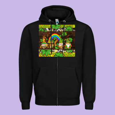 Western St Patricks Gnomes Zipper Hoodie Designed By Adodesignshop