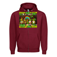 Burgundy western st patricks gnomes Zipper Hoodie - AdoDesignShop