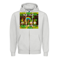 Dove Grey western st patricks gnomes Zipper Hoodie - AdoDesignShop