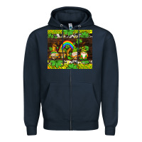 Navy western st patricks gnomes Zipper Hoodie - AdoDesignShop