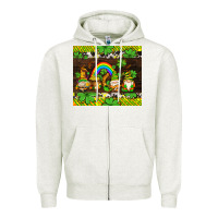 Oatmeal Heather western st patricks gnomes Zipper Hoodie - AdoDesignShop