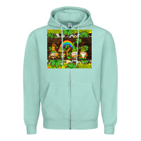 Seafoam western st patricks gnomes Zipper Hoodie - AdoDesignShop