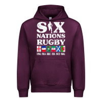 Mauve Wine rugby 6 nations england france ireland italy scotland wales t shirt Urban Hoodie - linhVisuals
