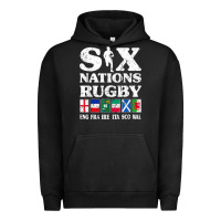 Pigment Black rugby 6 nations england france ireland italy scotland wales t shirt Urban Hoodie - linhVisuals