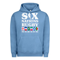 Pigment Pebble Blue rugby 6 nations england france ireland italy scotland wales t shirt Urban Hoodie - linhVisuals