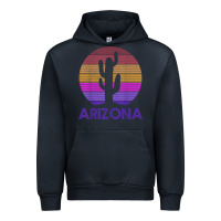 Navy arizona   vintage retro cactus souvenir gift t shirt Urban Hoodie - linhVisuals