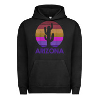 Pigment Black arizona   vintage retro cactus souvenir gift t shirt Urban Hoodie - linhVisuals