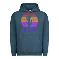 Pigment Midnight Navy arizona   vintage retro cactus souvenir gift t shirt Urban Hoodie - linhVisuals