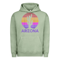 Pigment Oil Green arizona   vintage retro cactus souvenir gift t shirt Urban Hoodie - linhVisuals