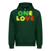 Forest Green reggae colors t  shirtone love reggae lovers pattern t  shirt Urban Hoodie - linhVisuals