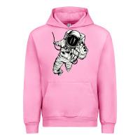 Fuchsia Pink astronaut in the space Urban Hoodie - linhVisuals