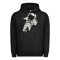 Pigment Black astronaut in the space Urban Hoodie - linhVisuals