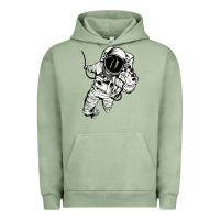Pigment Oil Green astronaut in the space Urban Hoodie - linhVisuals