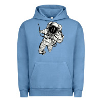Pigment Pebble Blue astronaut in the space Urban Hoodie - linhVisuals