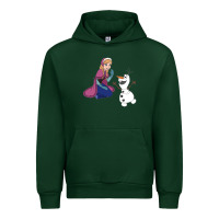 Forest Green olaf and  elsa Urban Hoodie - linhVisuals
