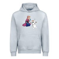 Heather Grey olaf and  elsa Urban Hoodie - linhVisuals