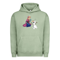 Pigment Oil Green olaf and  elsa Urban Hoodie - linhVisuals