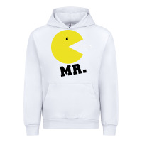 White Mr Pacman Urban Hoodie - linhVisuals