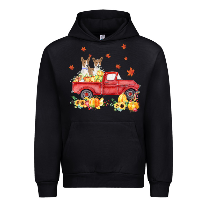 Basenji Pumpkin Truck Fall Leaf Thanksgiving Halloween Urban Hoodie by linhVisuals | Teevron