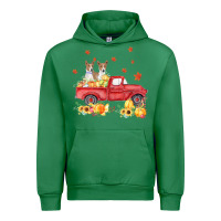 Emerald basenji pumpkin truck fall leaf thanksgiving halloween Urban Hoodie - linhVisuals