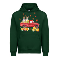 Forest Green basenji pumpkin truck fall leaf thanksgiving halloween Urban Hoodie - linhVisuals