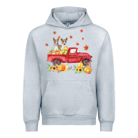 Heather Grey basenji pumpkin truck fall leaf thanksgiving halloween Urban Hoodie - linhVisuals